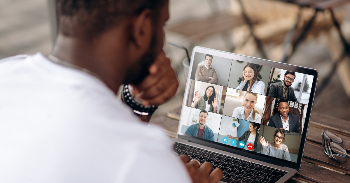 freelancer communicate by a video conference