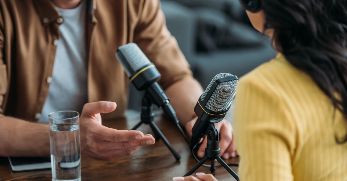 guests talking to on microphone