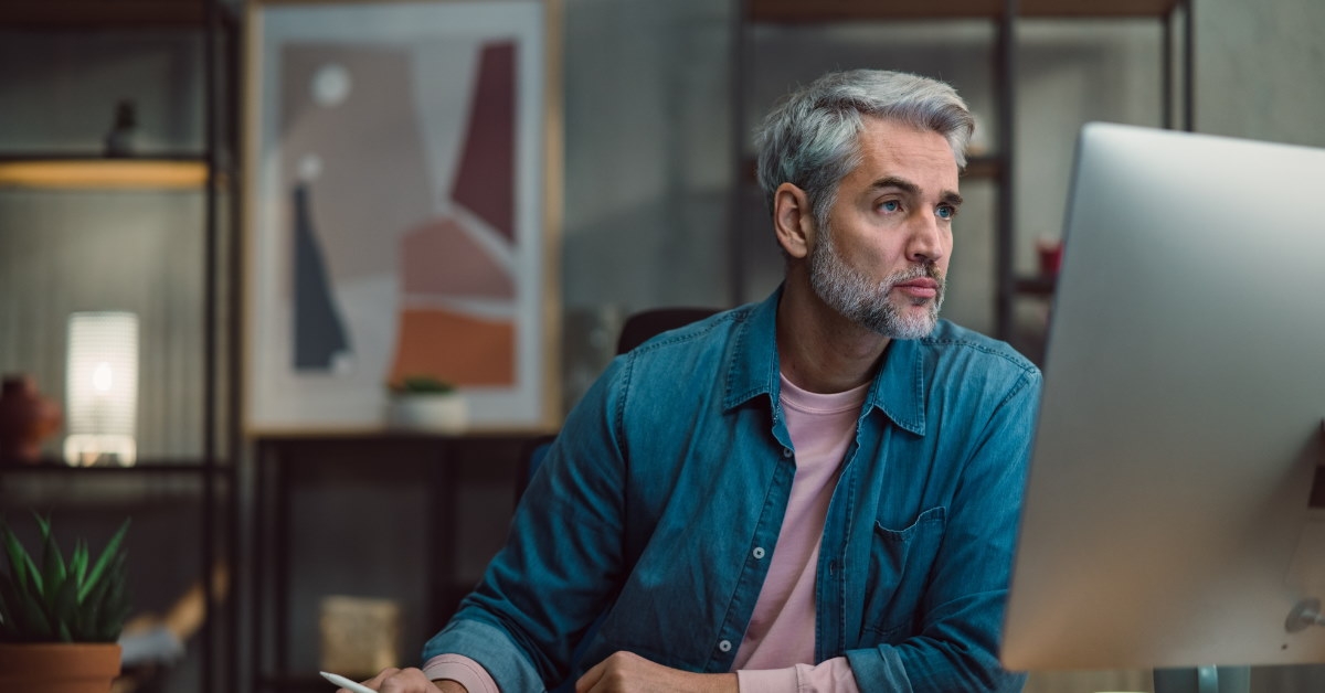 senior male architect working