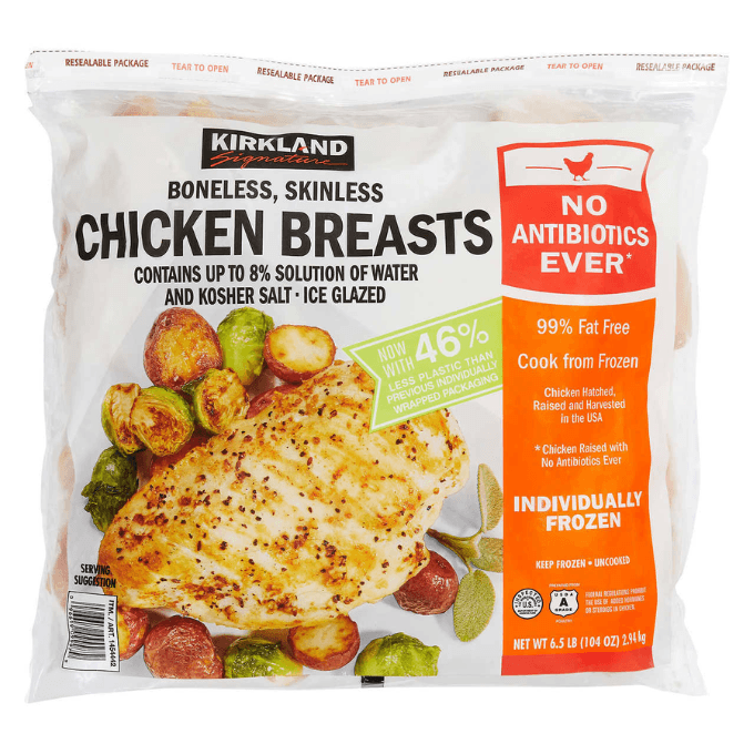 A bag of Kirkland Signature Chicken