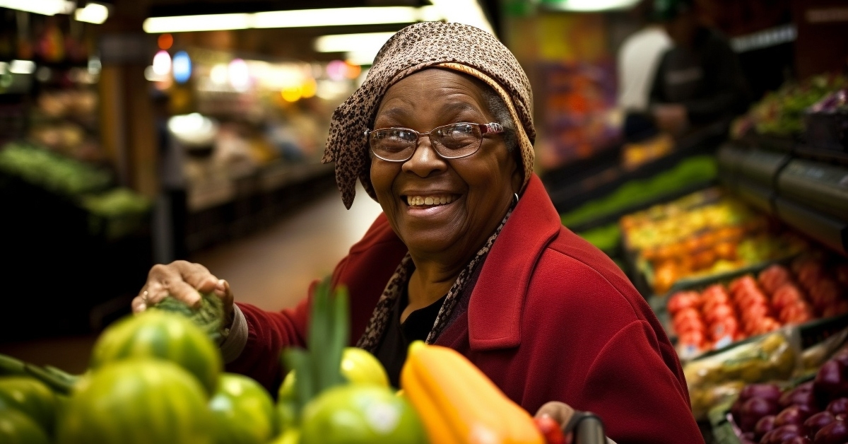 woman shopping for fresh produce at the market