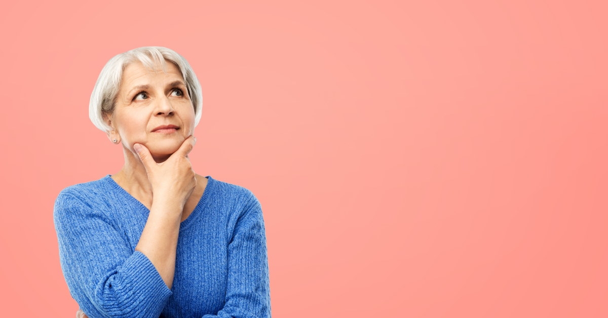 senior woman thinking 