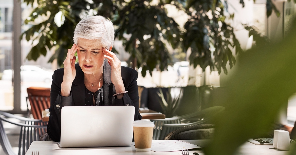 stressed senior woman