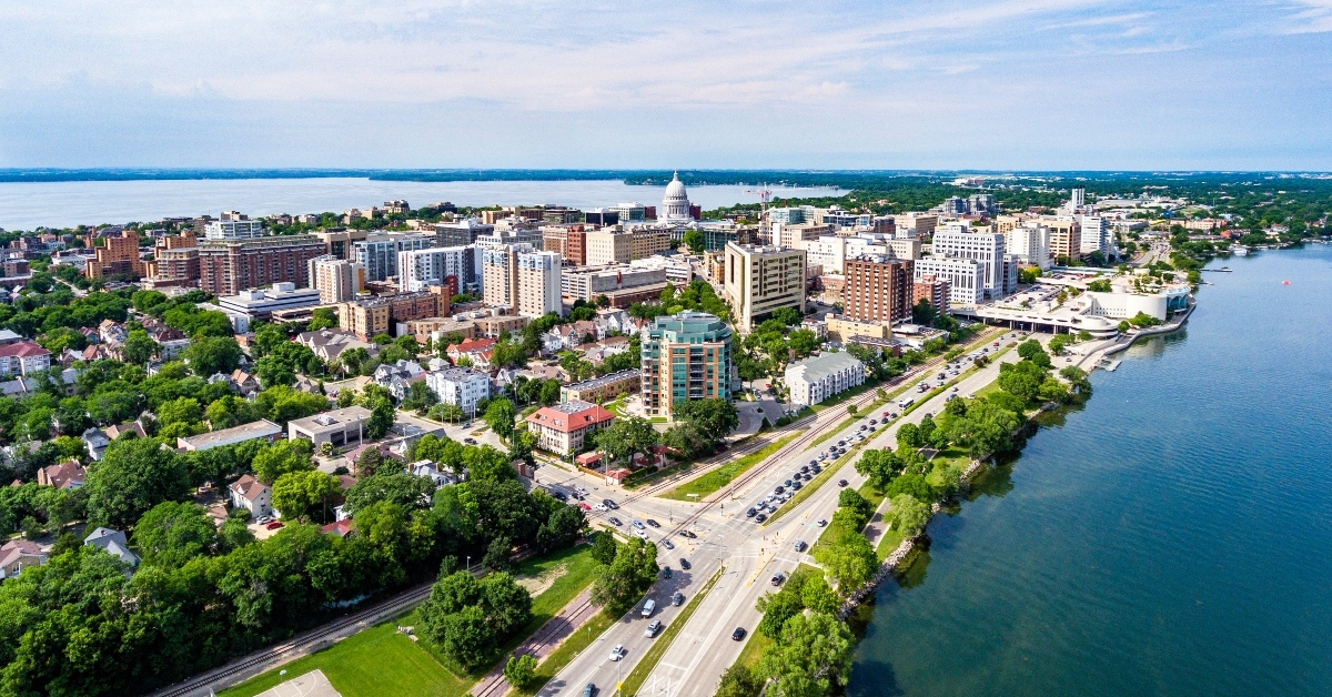 aerial view of Madison  