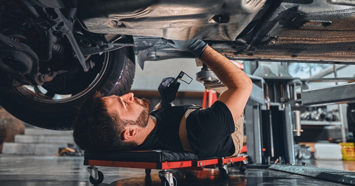 car mechanic worker working using wrench tool for repair