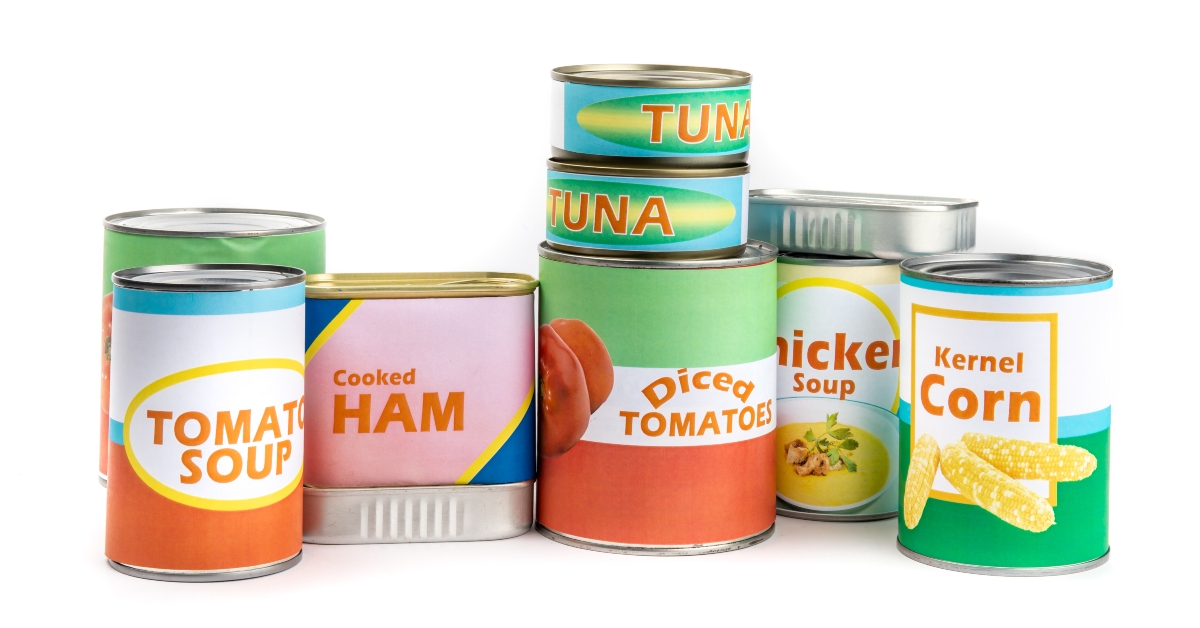 fake generic labelled food cans