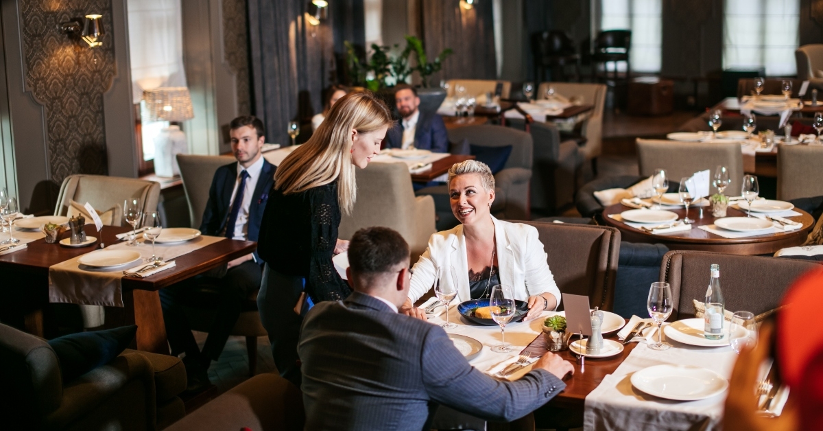 young people at restaurant