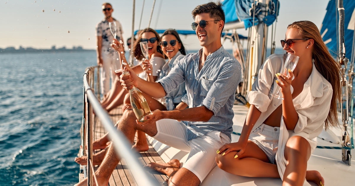 friends on yacht
