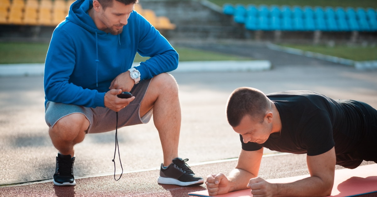 trainer counting time using stopwatch