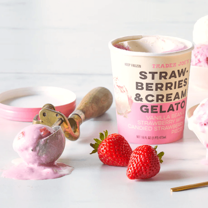 Trader Joe's-Strawberries and Cream Gelato