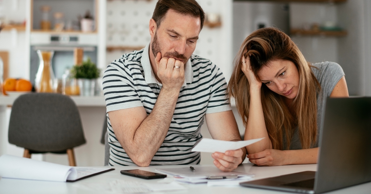 young couple having financial problems