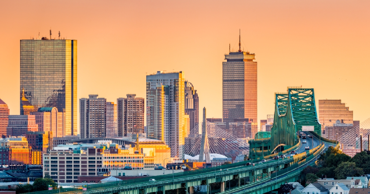 tobin bridge zakim bridge and boston skyline