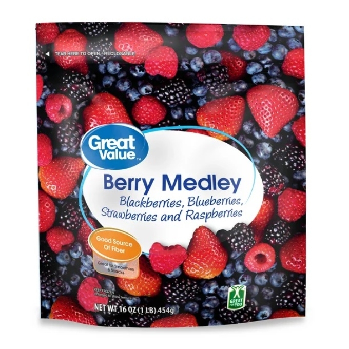 A bag of Great Value berries from Walmart