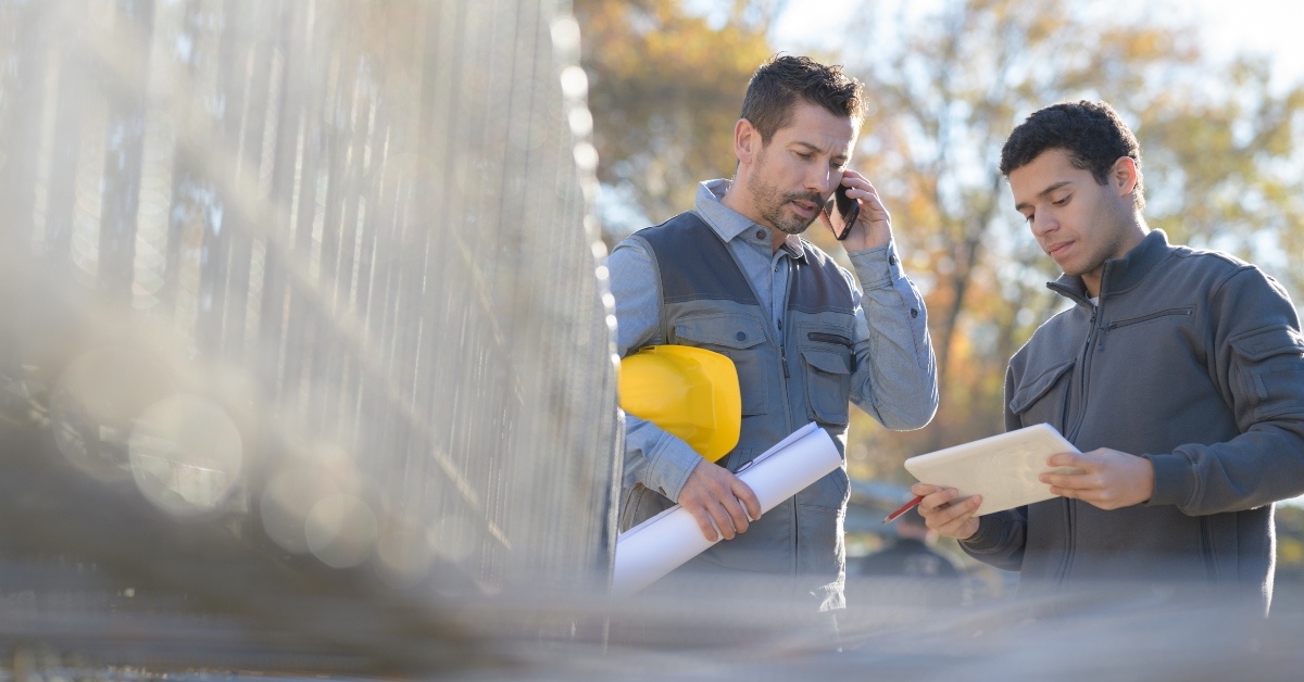 workers on the project site 