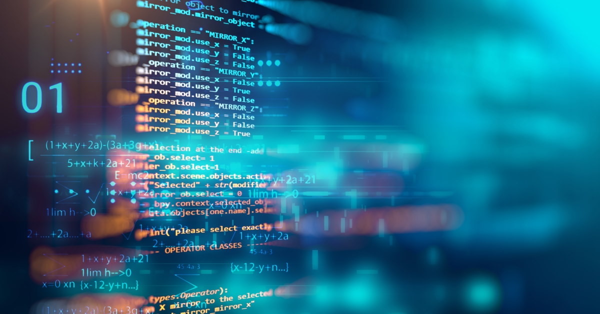 abstract programming codes displayed on screen.