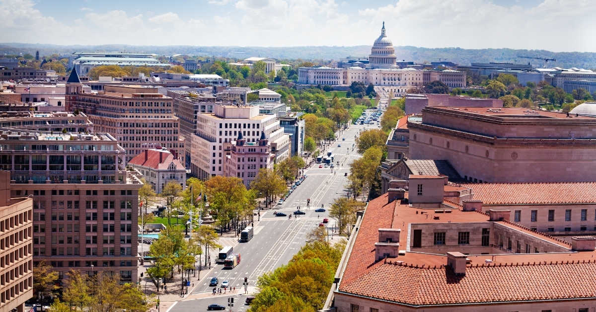 panorama from above pennsylvania avenue