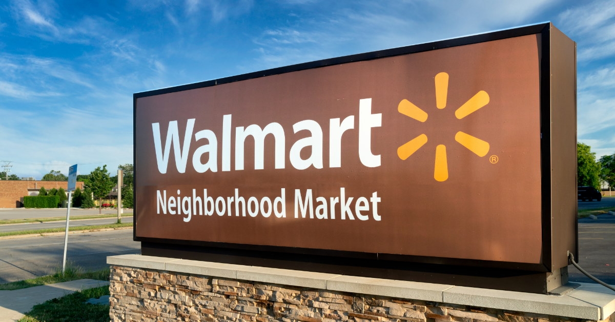 walmart sign on a sunny street.