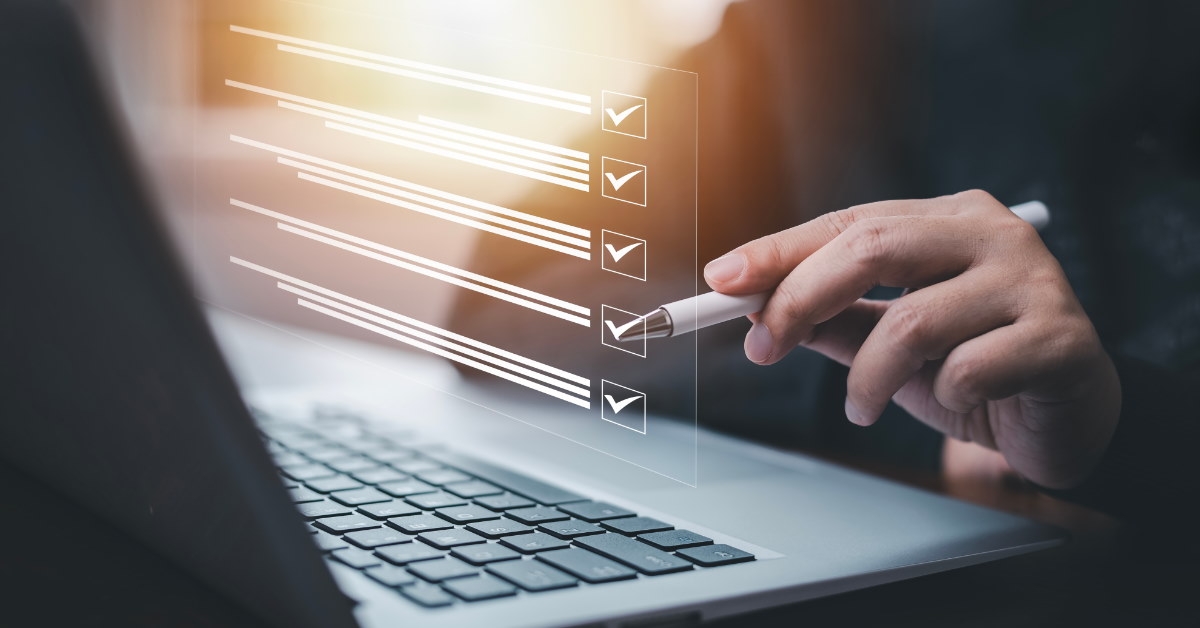 man reviewing 3D questionnaire 