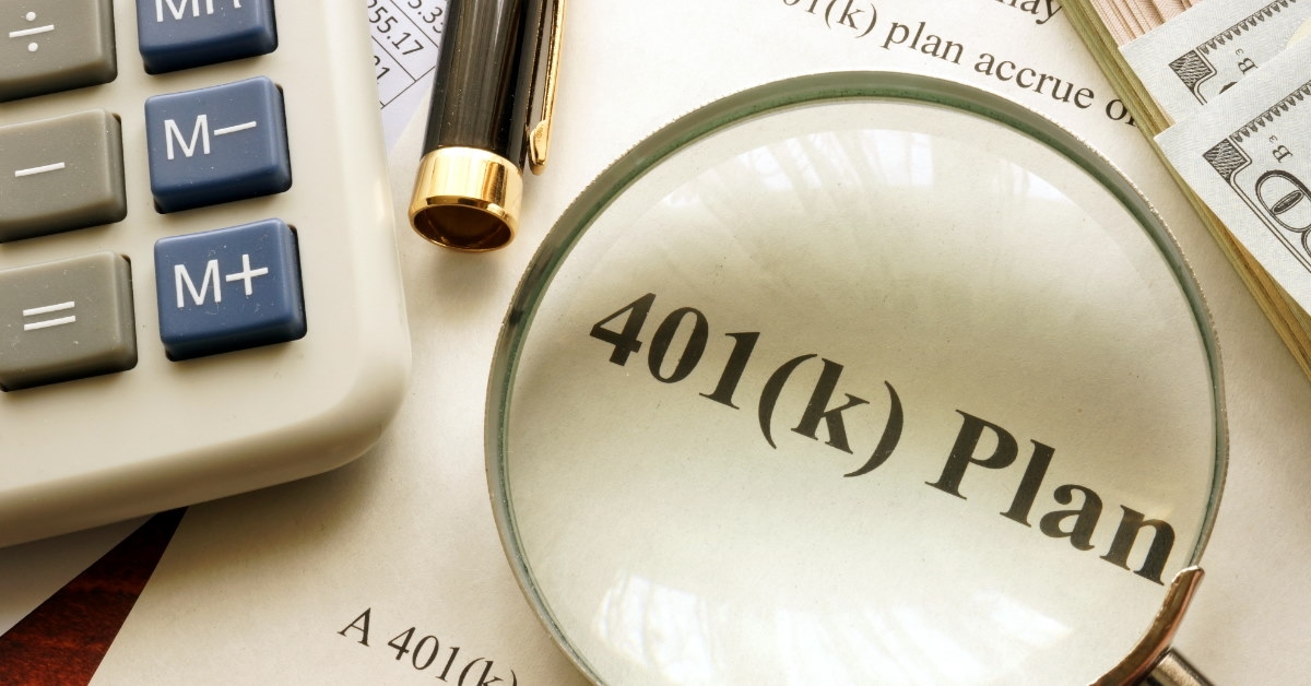 401K plan on white paper at table