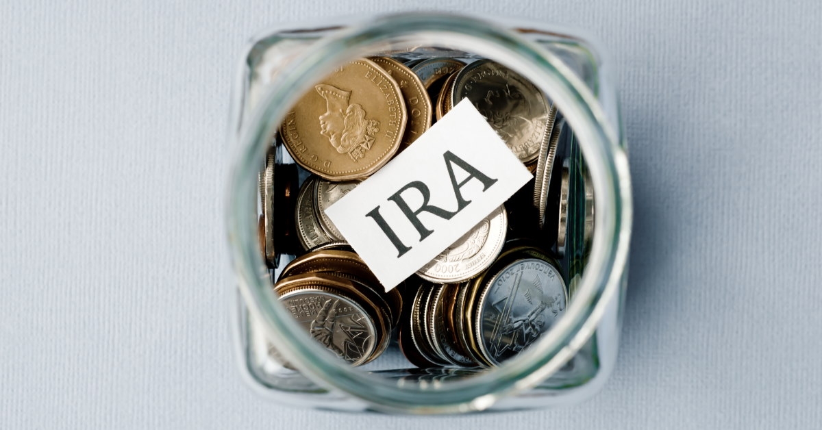 jar full pennies with ira paper on top 