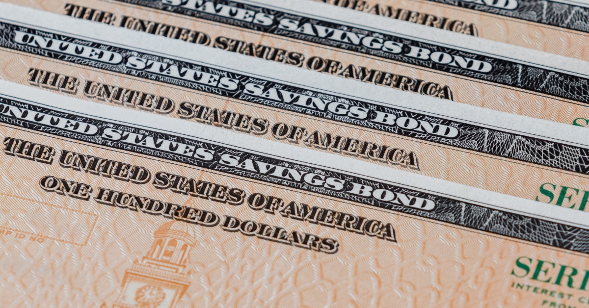 united states savings bonds stacked on table