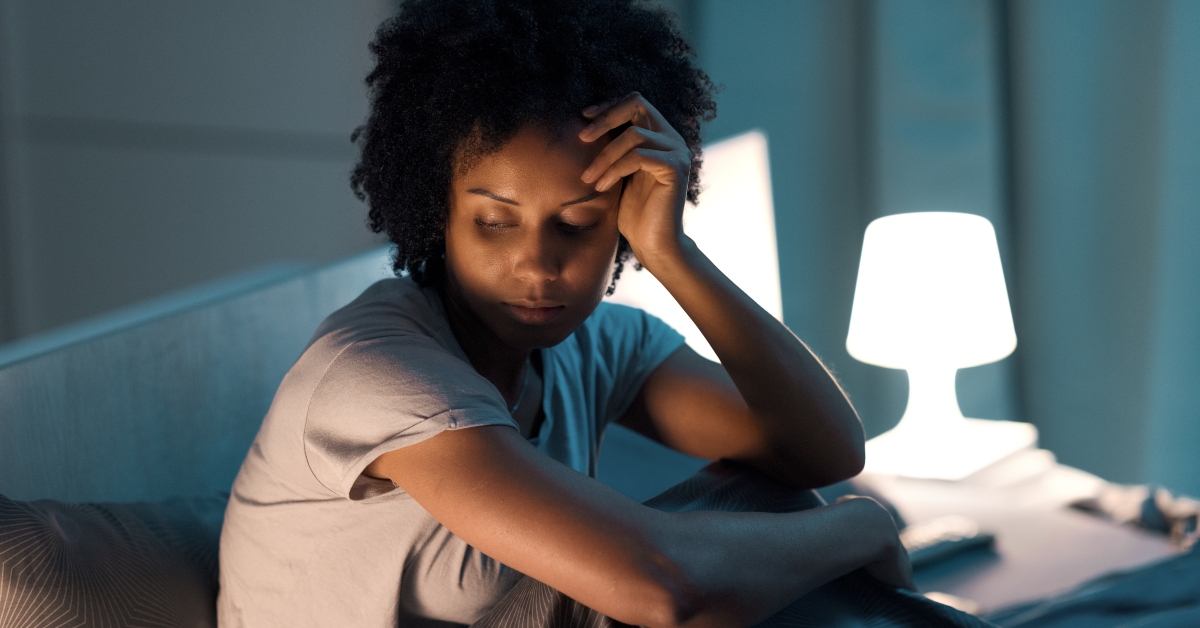 young stressed woman suffering from insomnia
