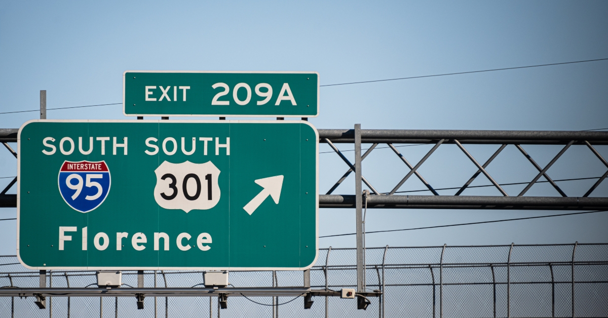Florence SC highway sign