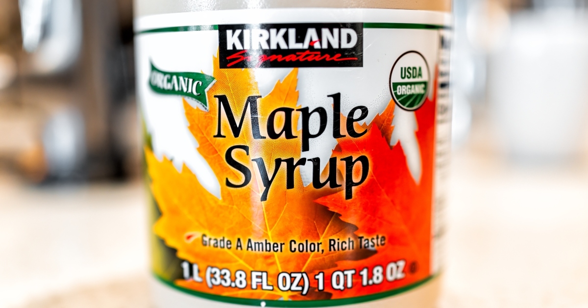 Costco Kirkland Signature Organic Maple Syrup bottle
