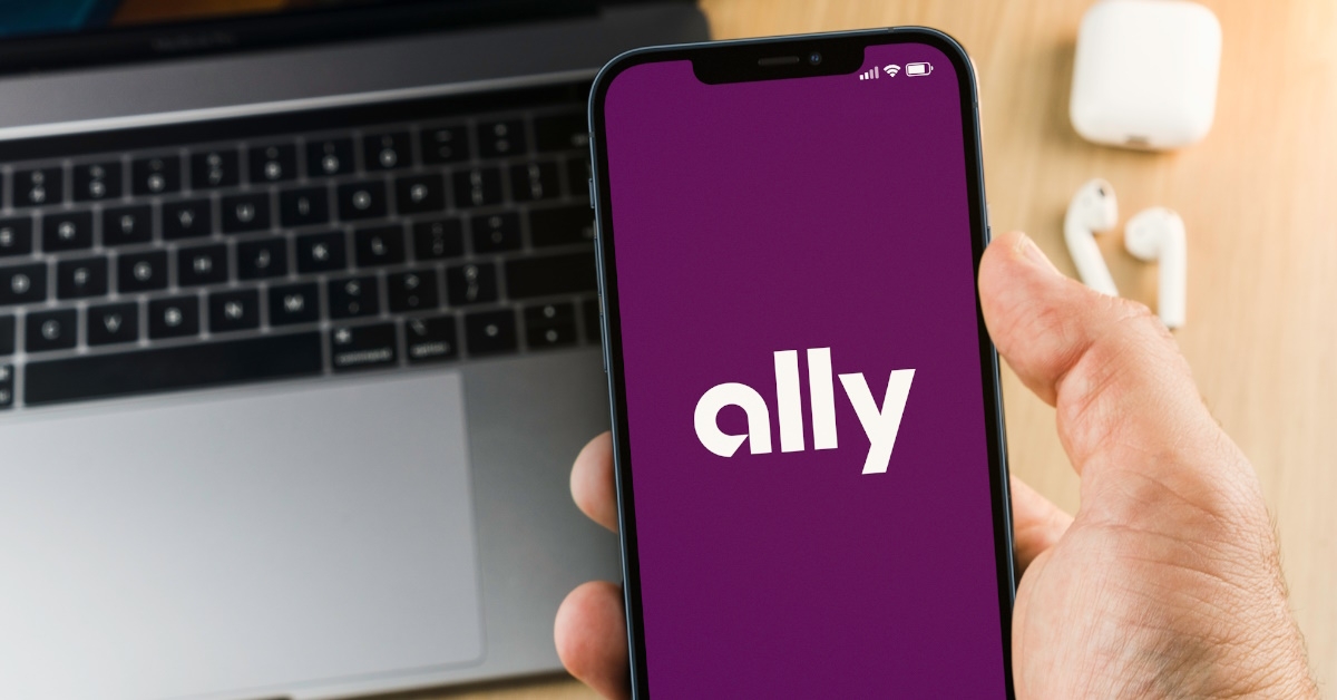 man using ally financial banking app 