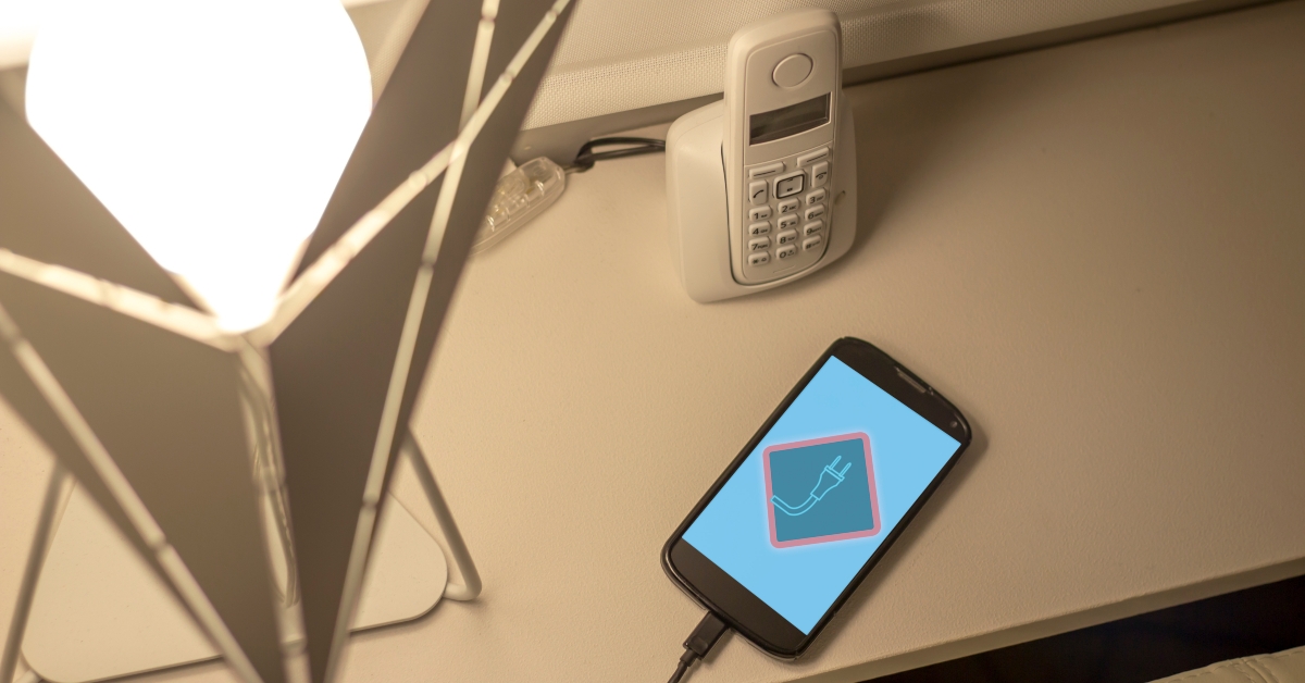 smartphone with battery charging icon