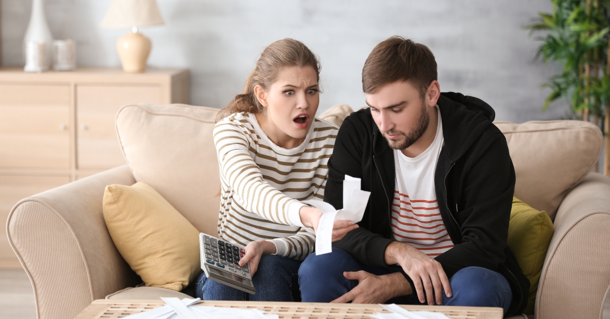 couple arguing about money at home