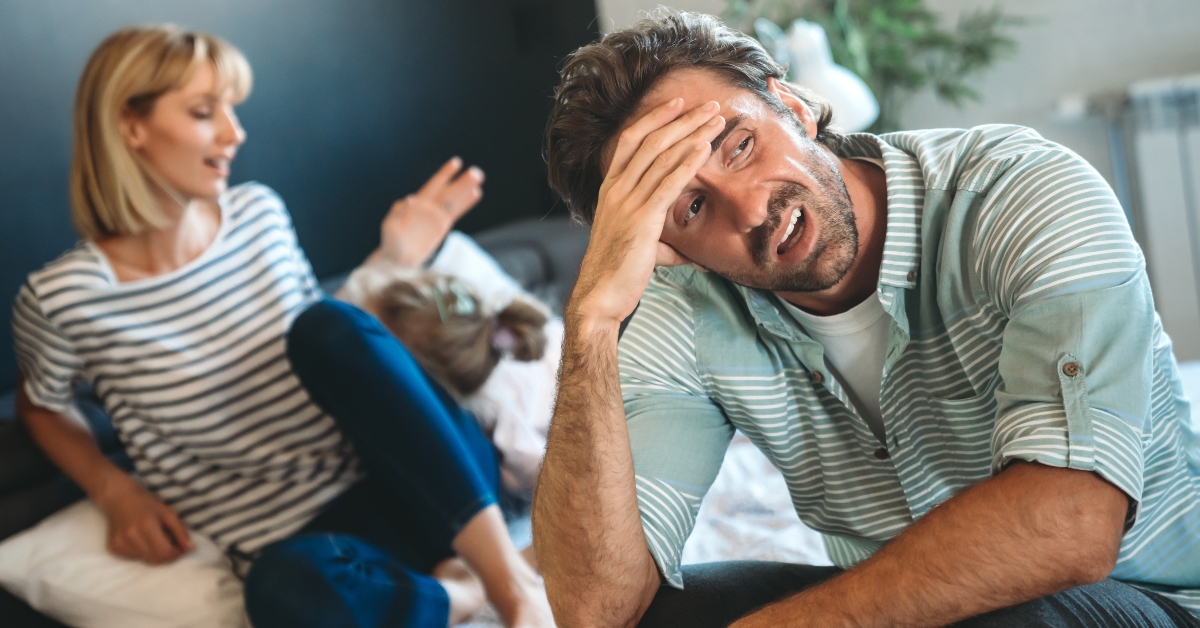 stressed couple arguing and having marriage problems