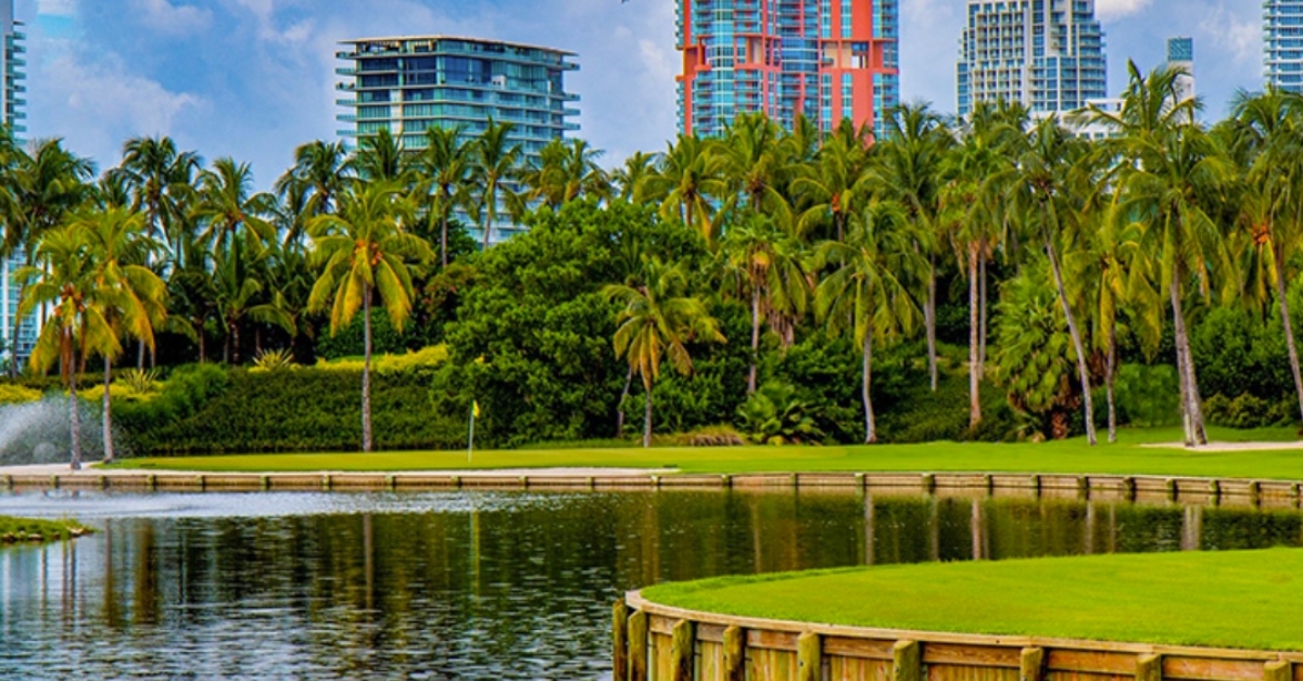 The golf course at Fisher Island Club