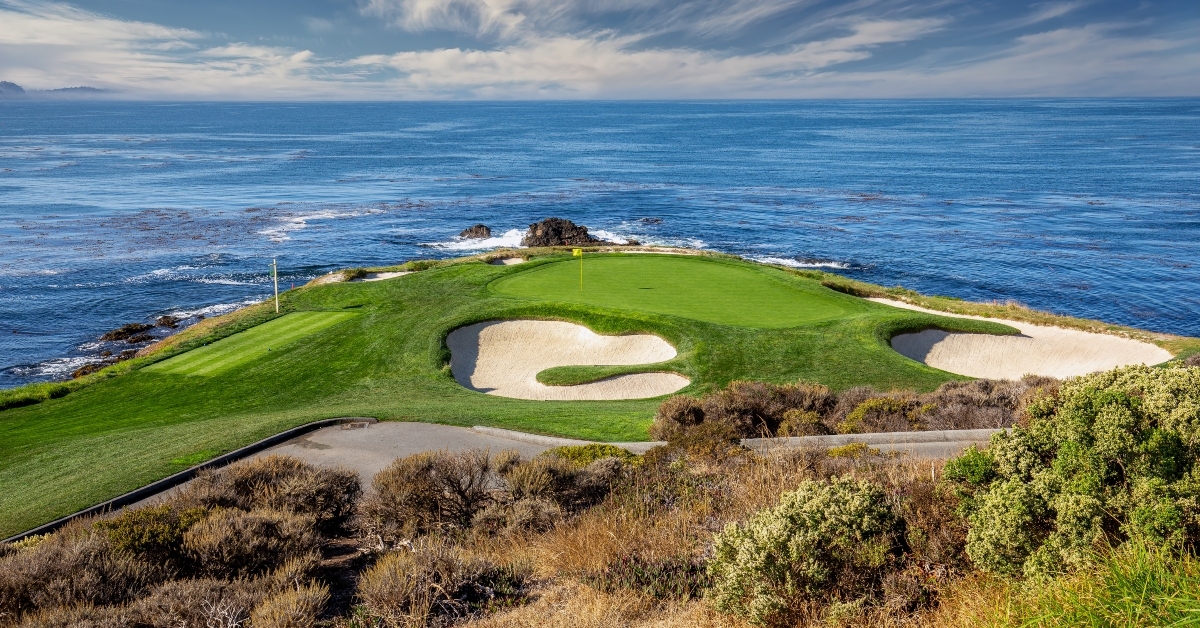 A hole at a golf course in Pebble Beach