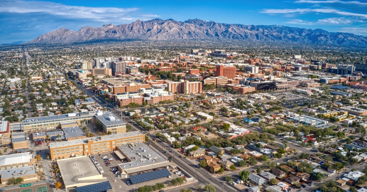 aerial view of tucson arizona during day time