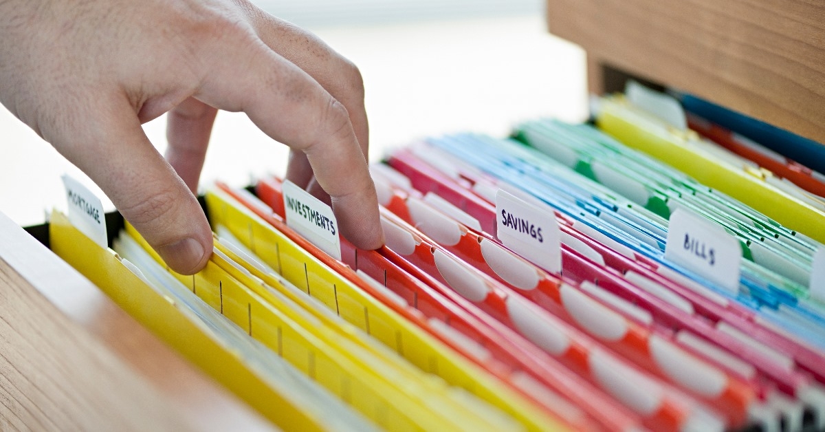 financial documents in folder