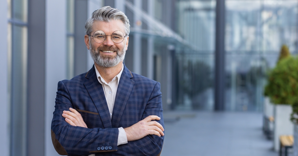 mature gray-haired businessman