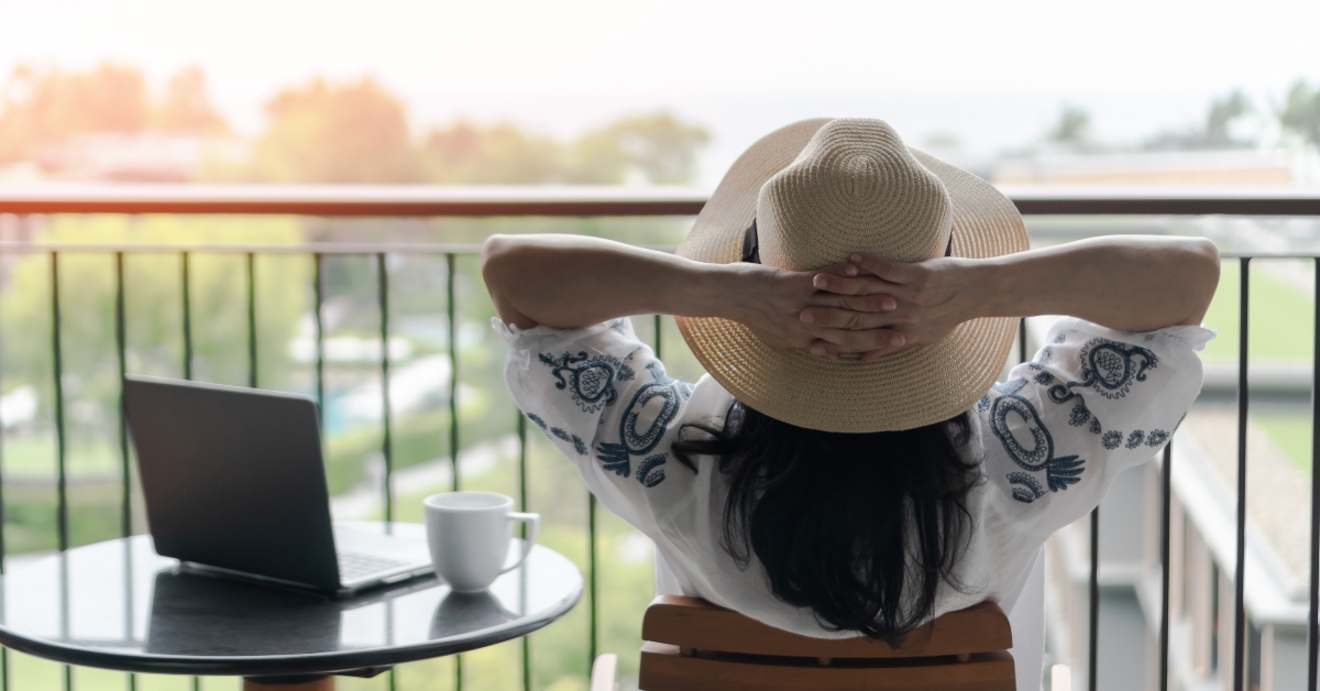businesswoman relaxing