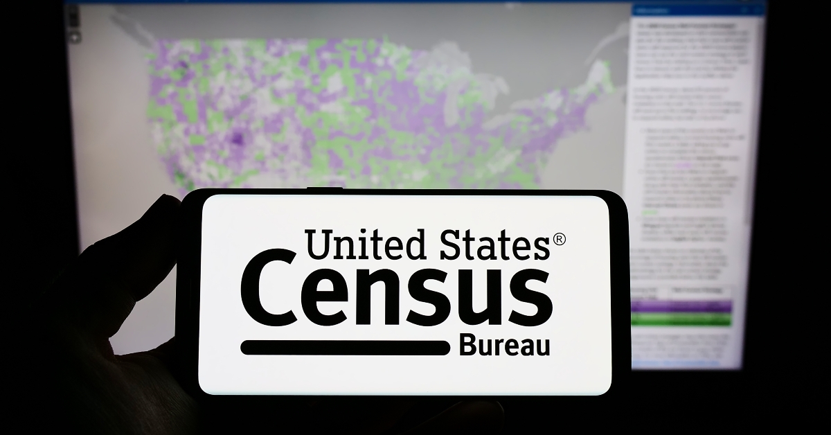 smartphone with united states census bureau uscb logo