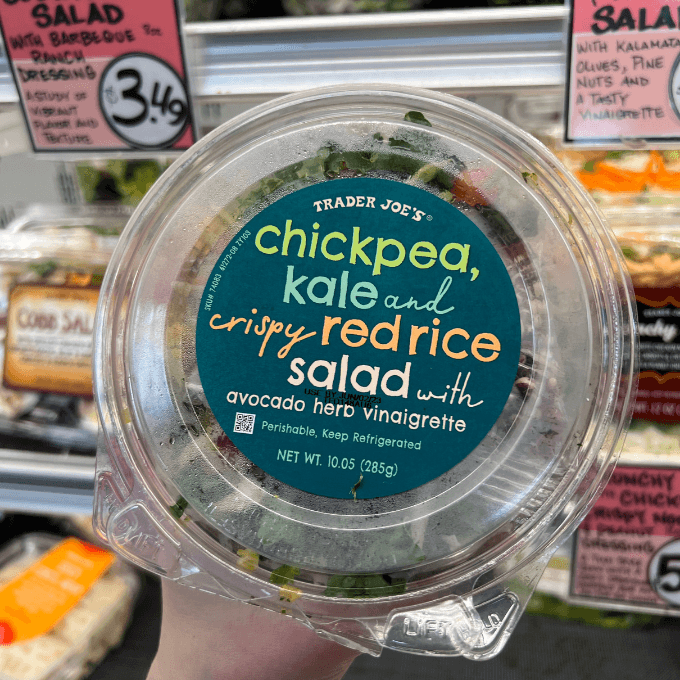 Trader Joe's-Chickpea, Kale, and Crispy Red Rice Salad with Avocado Herb Vinaigrette