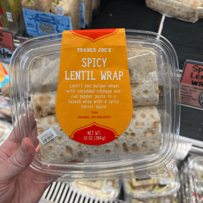 Trader Joe's Spicy lentil wrap
