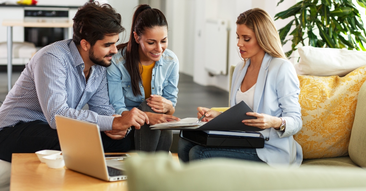 A female real estate agent