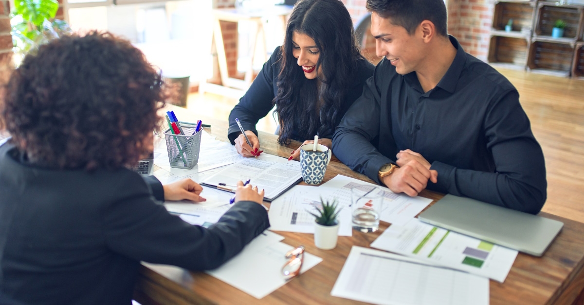 Couple applying for mortgage