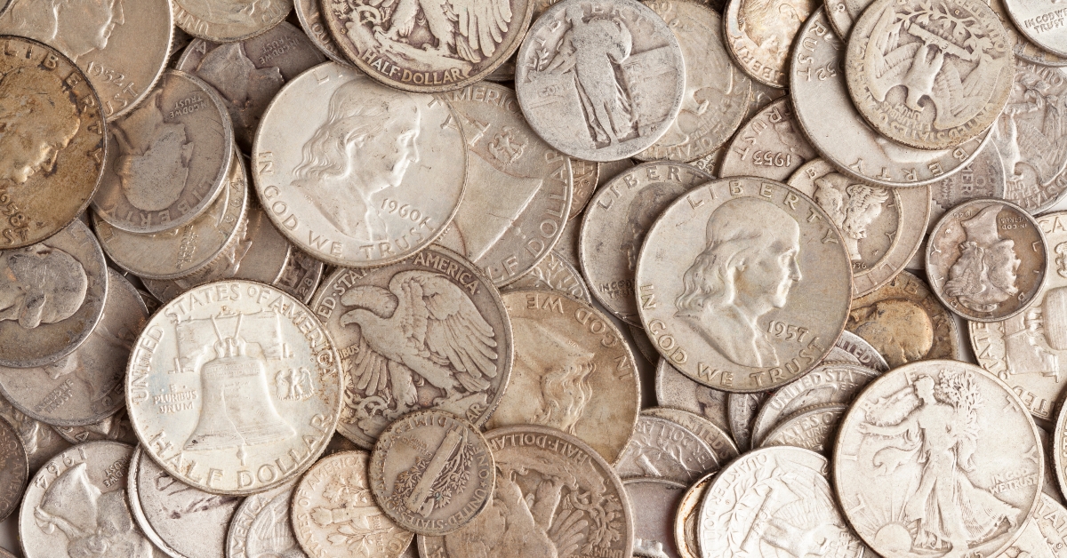 pile of silver coins