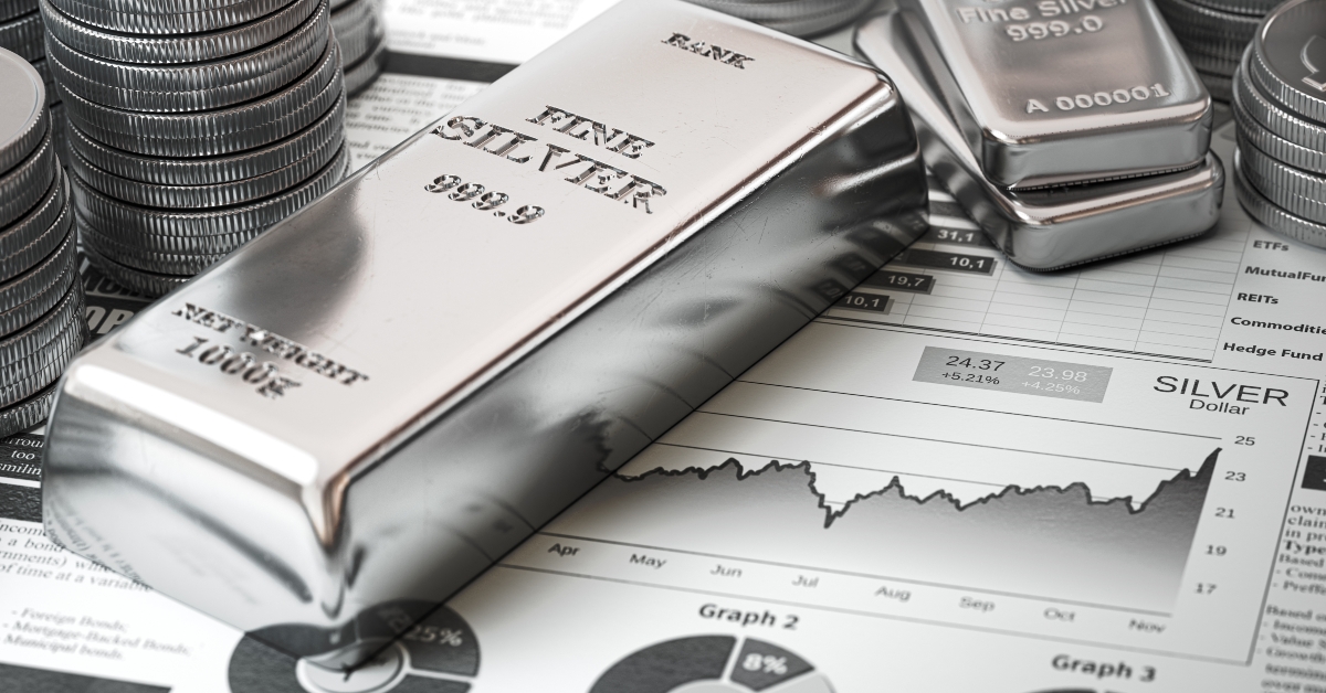 silver bar ingots and coins