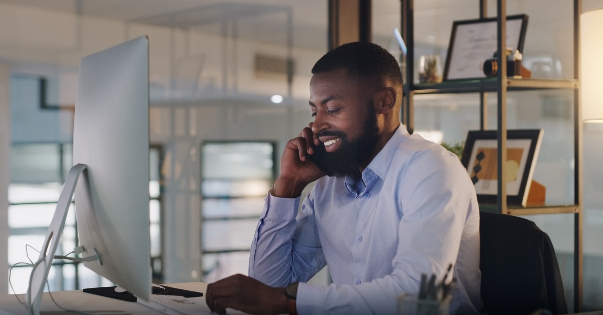 businessman on a phone call