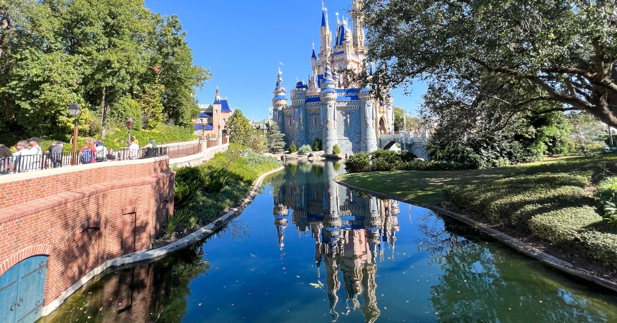 cinderella castle reflection on water 