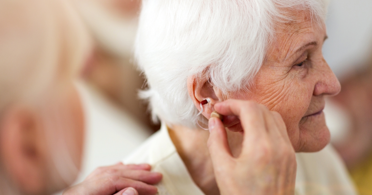 applying hearing aid