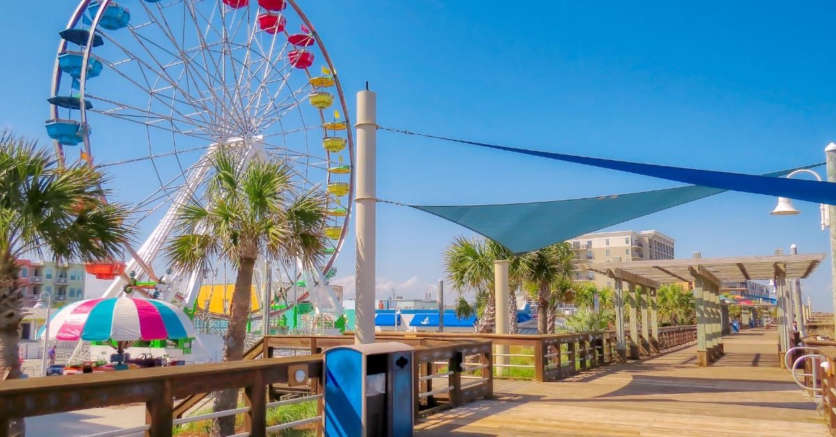 colorful ferris wheel at carolina beach