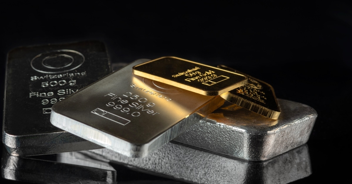 stack of silver and gold bars